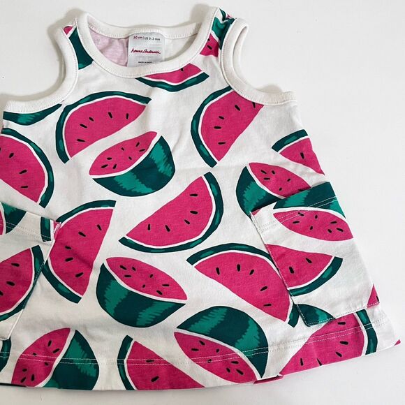 Hanna Andersson Watermelon Pocket Dress and Bloomers Set Girls Size 50 US 0-3 M - Picture 5 of 10